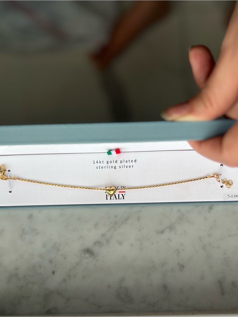 14kt Gold-Plated Sterling Silver Heart Bracelet made in Italy